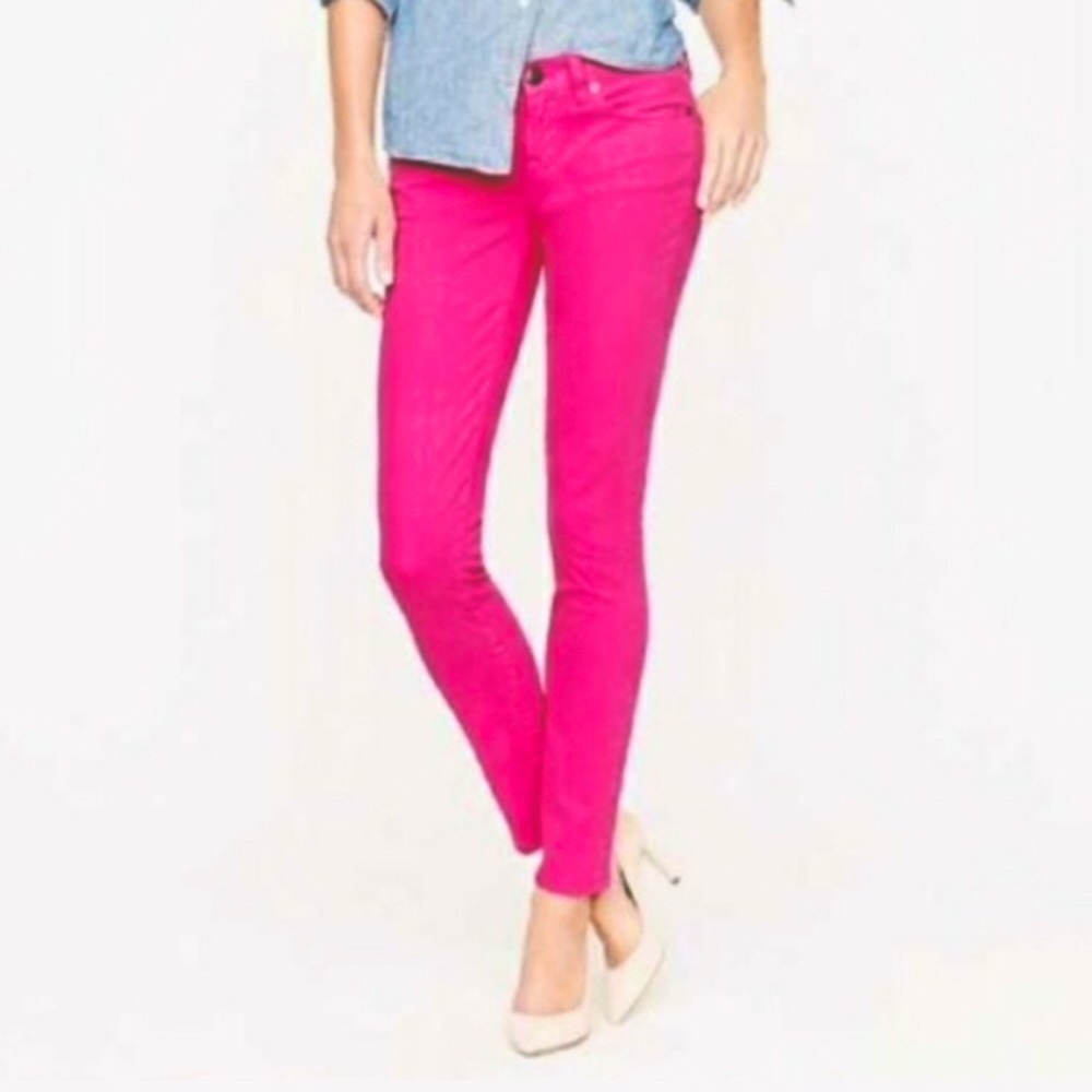 J.Crew Toothpick skinny jeans neon pink size 26